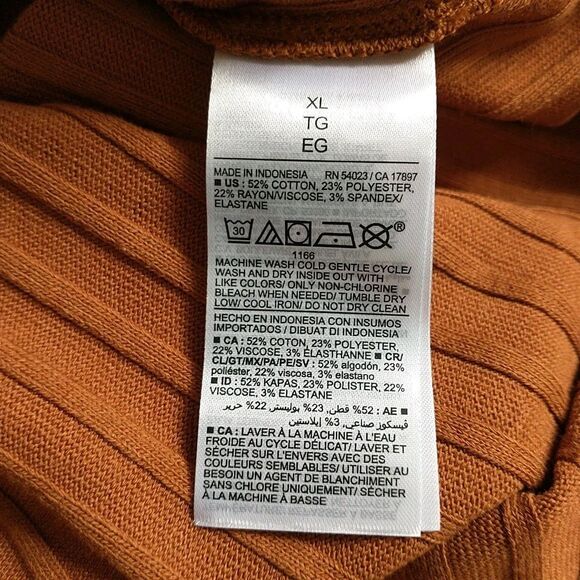 Old Navy Maternity Dress XL Brown Maxi Faux Wrap Rib Knit Long Sleeve Cotton New - Picture 7 of 8